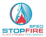 Logo Stop Fire Electrobat Division